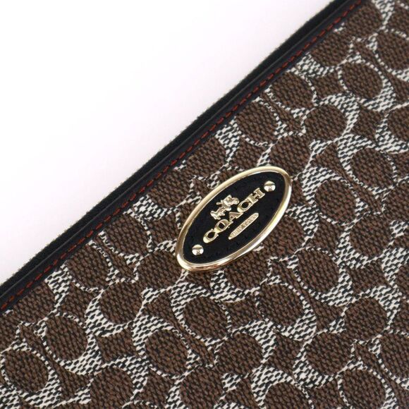 NEW Coach Signature L-Zip Wallet in Saddle Black - Picture 9 of 9